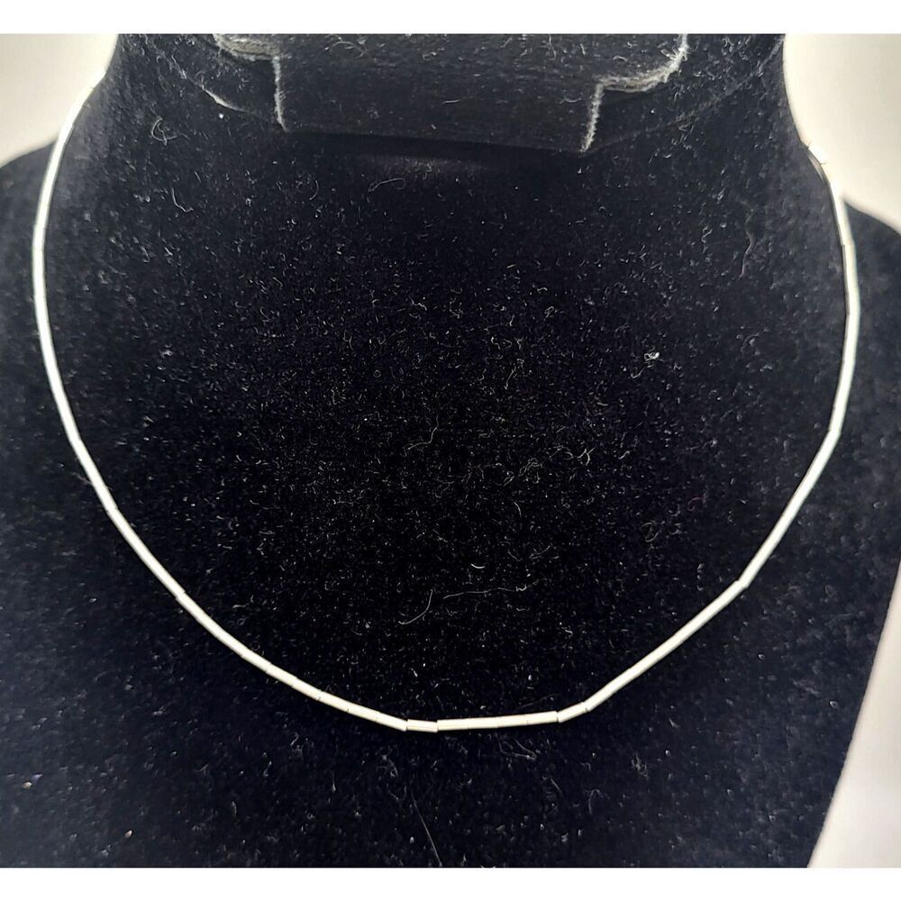 Native Liquid Silver Choker Collar Necklace Vintage 15.5 in
